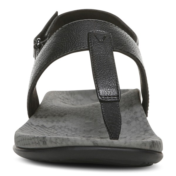 Vionic Sandals Ireland - Tala T-Strap Sandal Black - Womens Shoes For Sale | CBXEH-3816